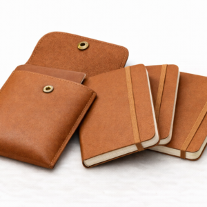 set notas bolsillo cuero